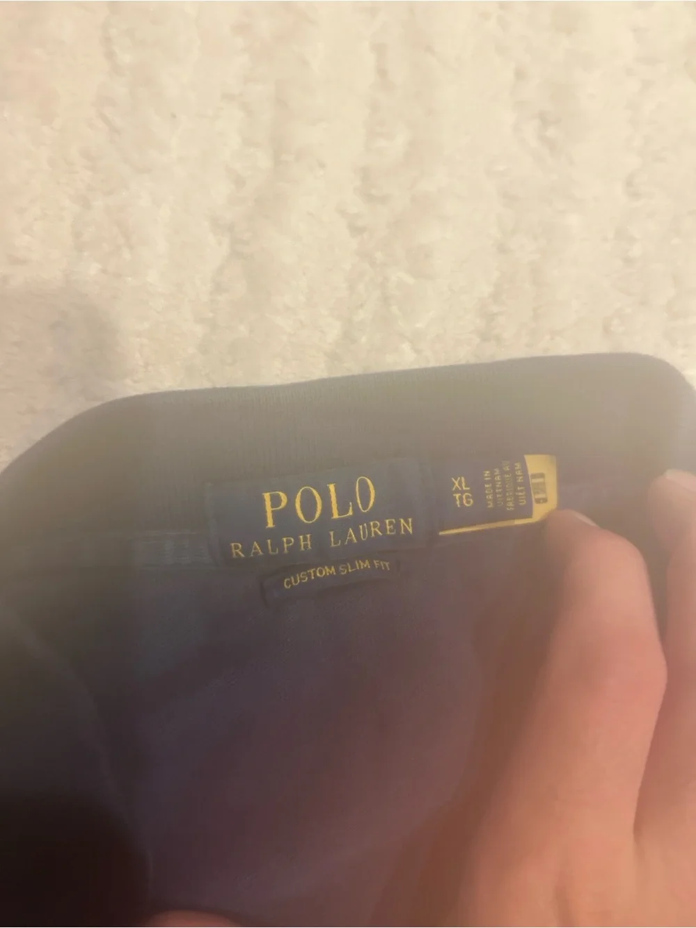 Ralph Lauren Navy Polo with Embroidered Bear XL